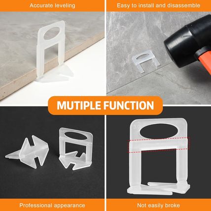 DGSL Tile Leveling System, 2000-Piece 1/8" Tile Spacers Clips Tile Tools, Tile I
