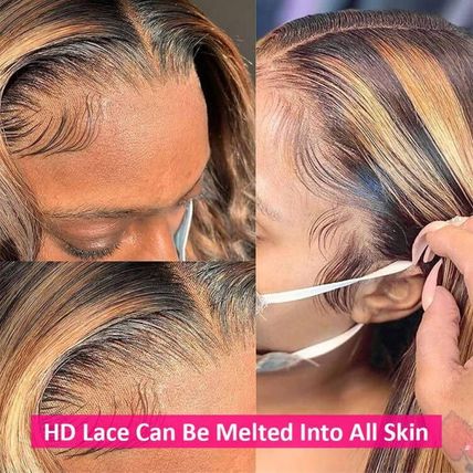 Pizazz 13X4 Ombre Highlight Lace Front Wigs Human Hair with Baby Hair 180 Densit