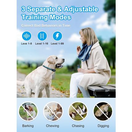 Bousnic Dog Shock Collar 2 Dogs (5-120Lbs) - 3300 Ft Waterproof Training Collar