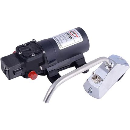 12V Pressure Diaphragm Pump with 360° Spin Faucet/Tap and Pressure Switch for Bo