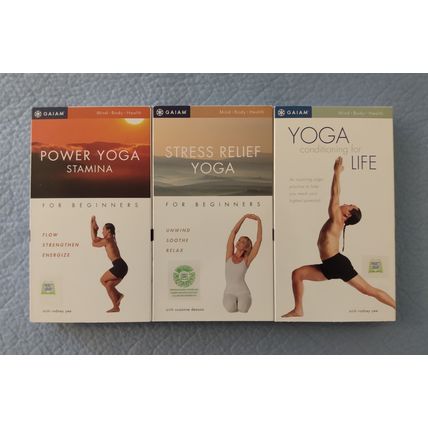 STRESS RELIEF YOGA & POWER YOGA STAMINA FOR BEGINNERS VHS VIDEO + CONDITIONING