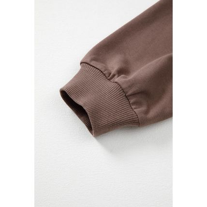 Dark Khaki Color Block Drop Shoulder Pullover Casual Sweatshirt
