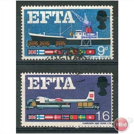 GB stamps 1967 used Set - SG 715-716 - EFTA