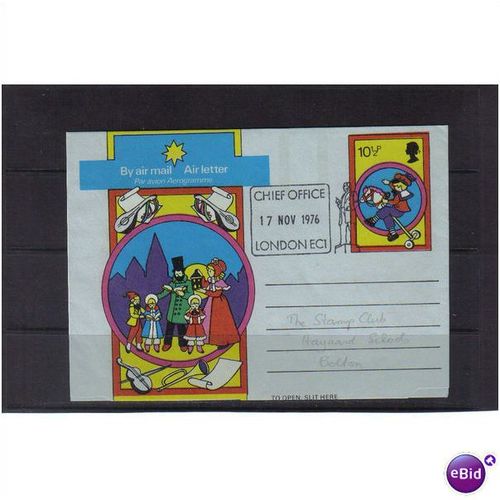GB 1976 CHRISTMAS AEROGRAMME PMK LONDON CHIEF OFFICE