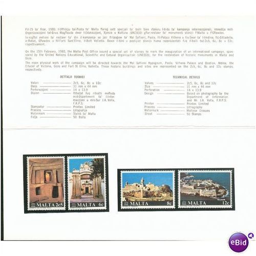 Malta presentation pack 1980 - Restoration of Monuments