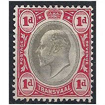 Transvaal 1902 SG245 1d Black & Carmine Mounted Mint . .