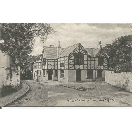 NICE PRINTED POSTCARD RING O'BELLS HOTEL WEST KIRBY CHESHIRE 1912 (629)