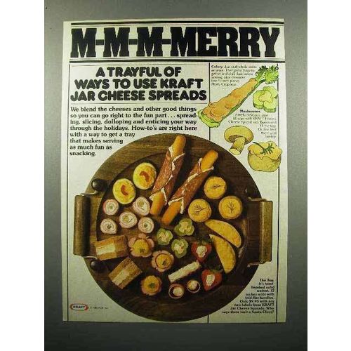 1980 Kraft Jar Cheese Spread Ad - Merry!