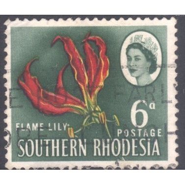 Southern Rhodesia 1964 - SG97 - 6d red/yellow/green - Flame Lily - used