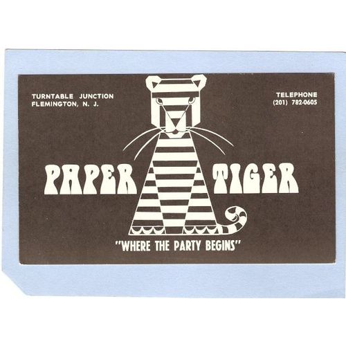 New Jersey Flemington Advertising Card Paper Tiger Turntable Junction~1104