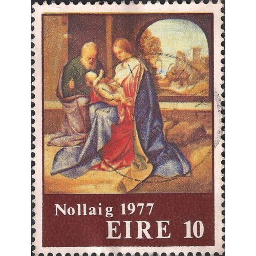 EIRE, CHRISTMAS, Holy Family, maroon 1977, 10, #2