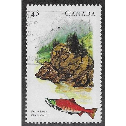 CAN 1993 43c 'RIVERS- FRASER' (3RD SERIES) FINE USED (EBID71-229)