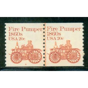 1908 20c Fire Pumper Fine MNH Dry Gum CNP Left 9 W0257