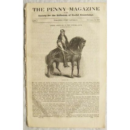 1840 The Penny Magazine No. 559 Toledo, America, bitumen, horse armoury, etc.