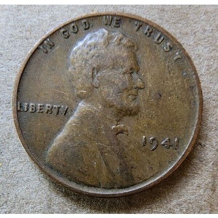 Lot of 4 Wheat Pennies 1940-50's Plain & One 1947 D Jefferson Nickel