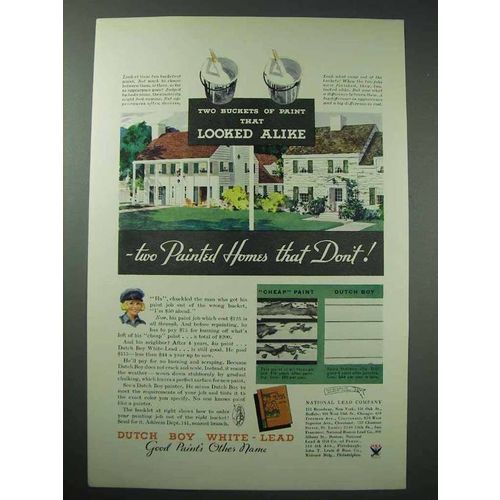1934 Dutch Boy White-Lead Paint Ad - Looked Alike