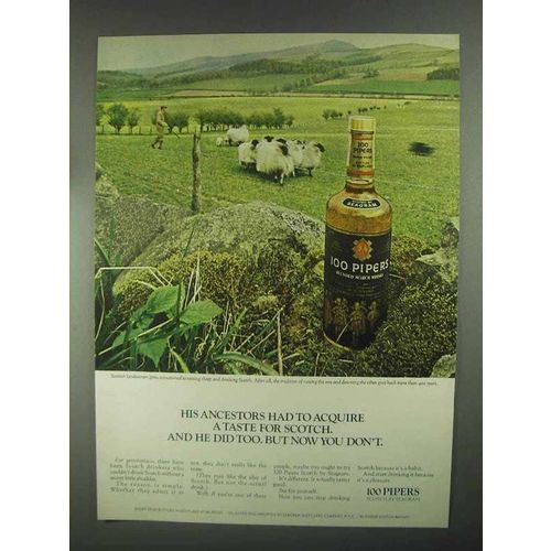 1967 Seagram's 100 Pipers Scotch Ad - His Ancestors