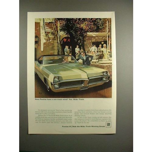 1967 Pontiac Bonneville Car Ad - One-Track Mind