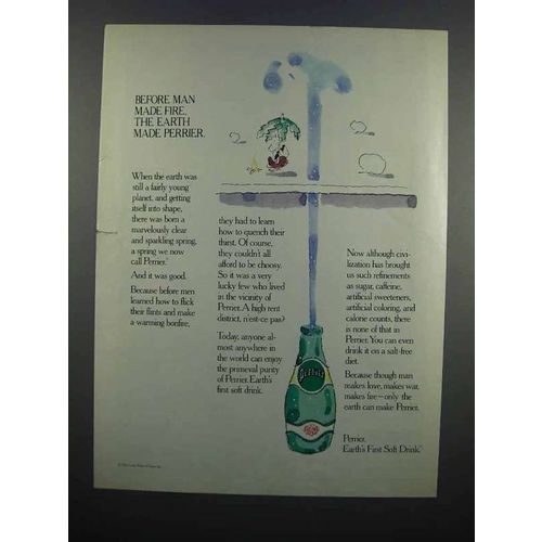 1983 Perrier Water Ad - Before Man Made Fire