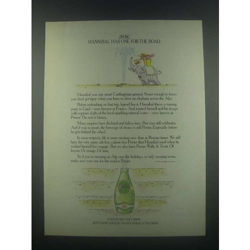 1985 Perrier Water Ad - Hannibal Has One for the Road