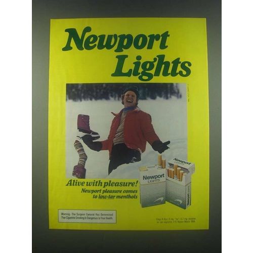 1985 Newport Lights Cigarettes Ad