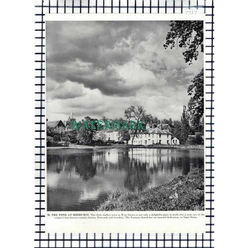 (7737) Midhurst Pond West Sussex - 1960s Book Print