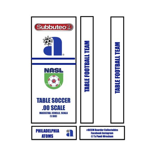 Tabletop Football Subbuteo Box Label Philadelphia Atoms (USA) 1974-75