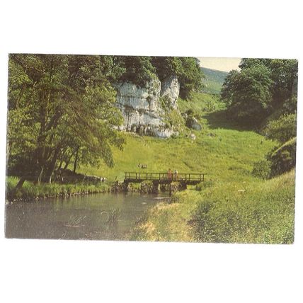 BERESFORD DALE, DERBYSHIRE. used postcard 1976 postmark =