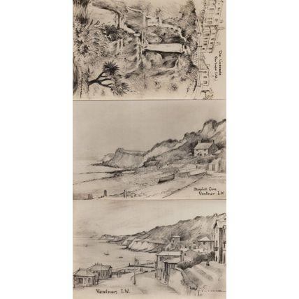 The Cascade Ventnor Isle Of Wight Antique Artist 3x Postcard