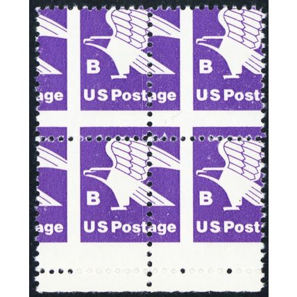 1818, MNH 18¢ Two Way Perfs Shifted Freaky Error Margin Block ** Stuart Katz
