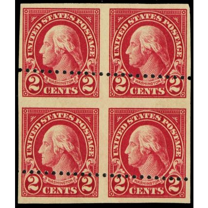 554a, Mint NH 2¢ Imperforate Between Error Block CV $800 - Stuart Katz