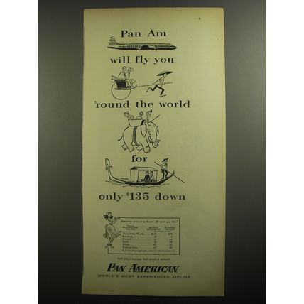 1956 Pan American Airlines Ad - Pan Am will fly you 'round the world