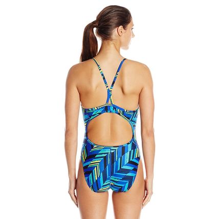 New Womens Speedo Powerflex Eco Angels One Piece Deep 2 28 $74 7719629-485