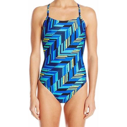 New Womens Speedo Powerflex Eco Angels One Piece Deep 2 28 $74 7719629-485