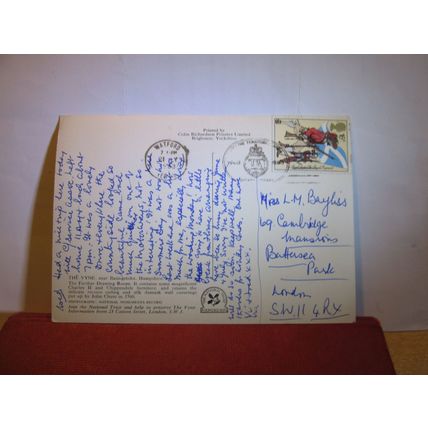 THE DRAWING ROOM, THE VYNE, near BASINGSTOKE, HAMPSHIRE used postcard 1983 pm =