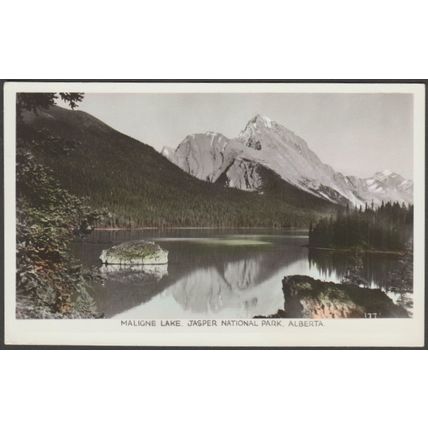 Maligne Lake, Jasper National Park, Alberta, c.1940s - Gowen Sutton RPPC
