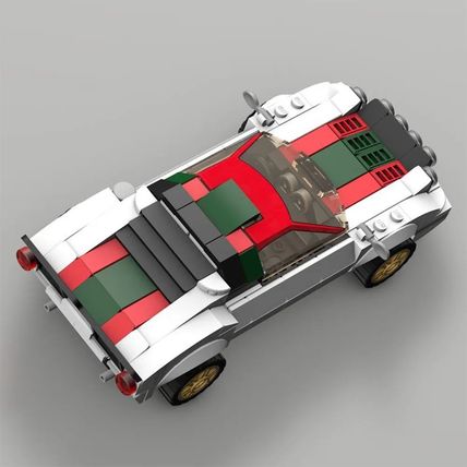 LANCIA STRATOS Rally Car Brick Model MOC - 287 pieces, 8 studs wide