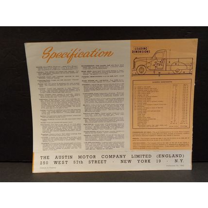 Austin A40 "Pick-up" for Every Light Transport Task Sales Brochure 1950