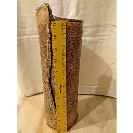 Vintage Sally McKeever Ceramic African Elephant Leg Life Like Vase Tan 12" High