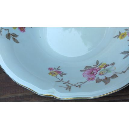 1940's Edwin M. Knowles Blossom Time 51-6 Floral Vintage Vegetable Serving Bowl