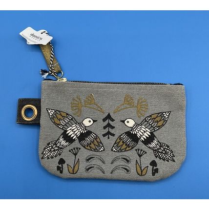 NWT Danica Studio 100% Cotton Canvas Bird Zip Pouch