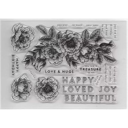 Floral Stamp Set. App 14x10.5cm. Stamping Cardmaking Scrapbooking Crafts