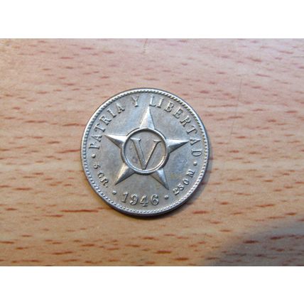 Cuba 1946 5 Centavos Coin