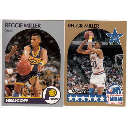1990-91 Hoops 2 Reggie Miller basketball cards #7 & #135