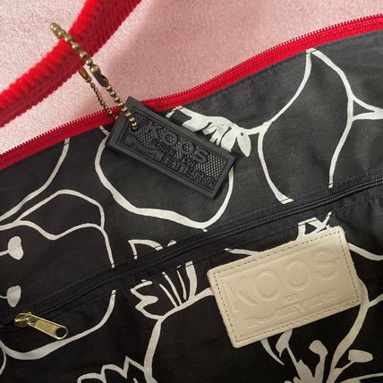 1980s Large Red Overnight Baby Bag Leather Fringed bAG MAKE OFFER!