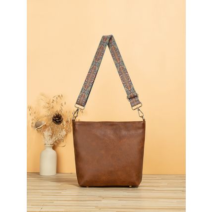 Women Trendy Cresent Shoulder Bag Hobo Handbags Brown