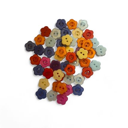 100Pcs Resin Flower Buttons 12mm 2 Holed Mixed Colour Sew on Scrapbook Craft