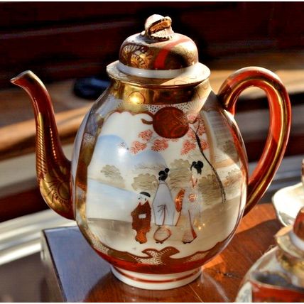 Antique Victorian JAPANESE TEA SET 1800s early 1900s Japan Oriental vintage