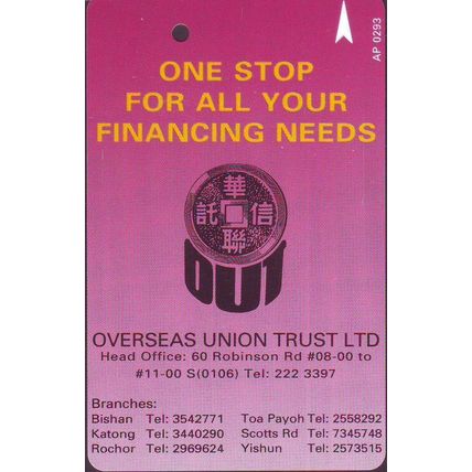 Overseas Union Trust Ltd S'pore Transitlink Train/Bus Card