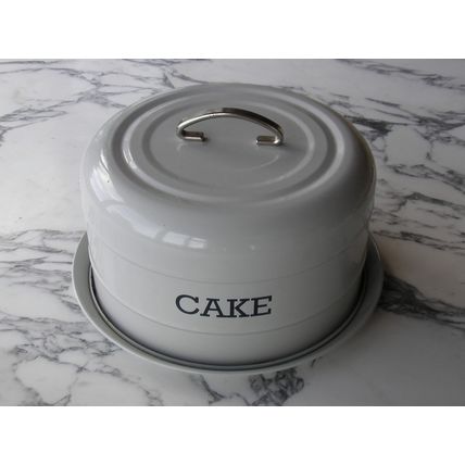 Extra Large Metal Enamel Cake Storage Tin Round Container dessert decoration tub
